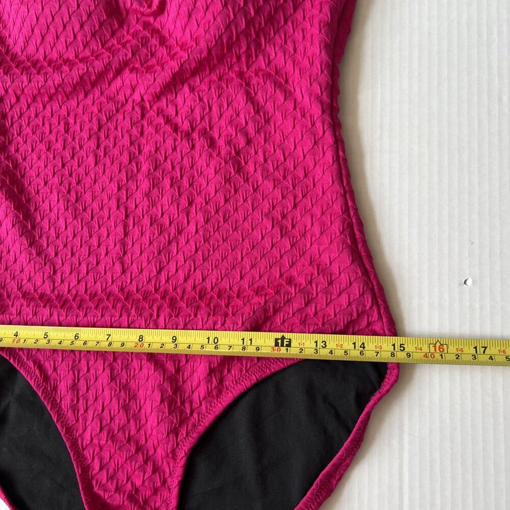 GOTTEX Sz 10 Magenta Diamond in the Rough 1 Pc Surplice Style Swimsuit - Picture 3 of 9